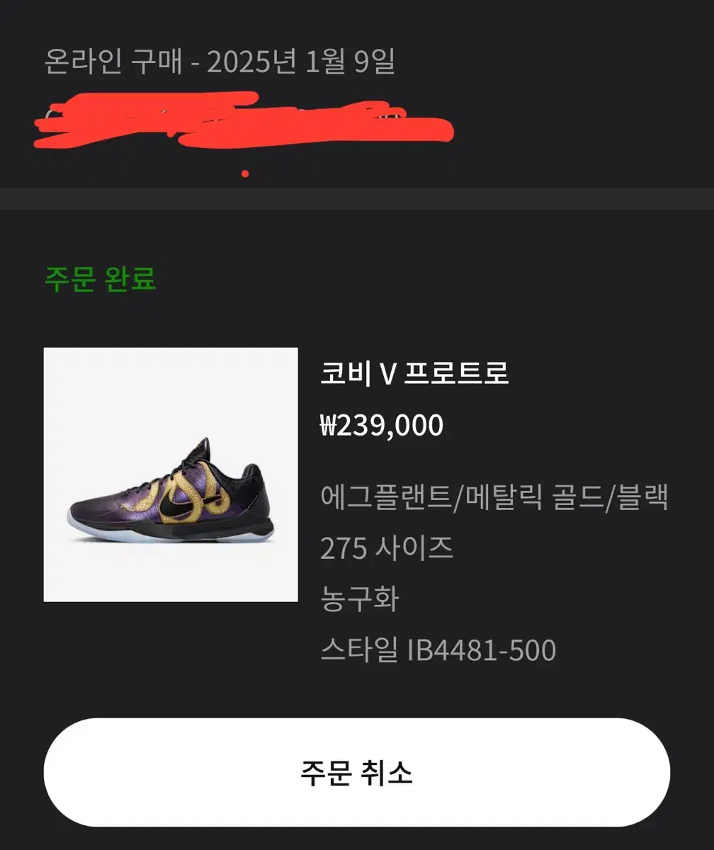 나이키 코비5 프로트로 275 Nike Kobe V Protro